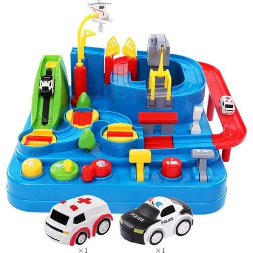 Car Adventure rush through customs childrens toy Inertial vehicle track toys Railway car puzzle set toys Gifts for children