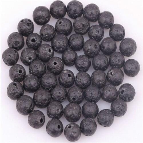 6-16mm Natural Stone Beads DIY Black Volcanic Lava Beads Lava Stone Beads Round Volcanic-Stone Wholesale for Jewelry Making