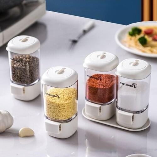 Metering push type seasoning bottle rotary sealed household kitchen salt monosodium glutamate seasoning jar