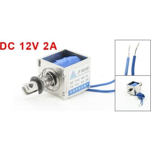 JF-0826B DC 12V 2A 20N 4.4LB 2kg Holding Pull Type Open Frame Solenoid Electromagnet 10mm Stroke