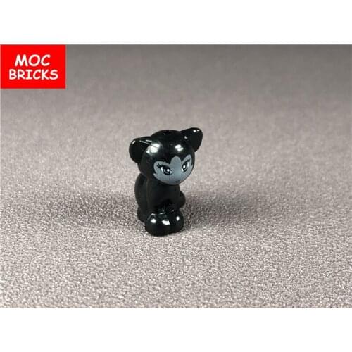 20pcs/lot MOC Bricks Animal Blocks White & Black Little Small Cat Educational DIY Building Blocks Toys for children Xmas Gifts
