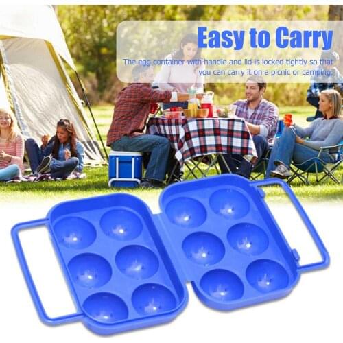 6 Grid Egg Storage Box Portable Egg Holder Container for Outdoor Camping Picnic Eggs Box Case Kitchen Organizer Case