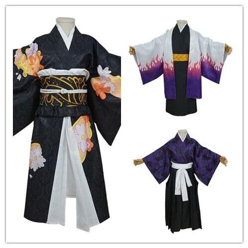 Kids Anime Demon Slayer Kimetsu no Yaiba Kibutsuji Muzan Nezuko Cosplay Children Kimono Dress Costume