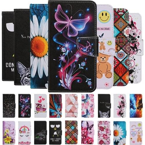 Honor 10 Lite Leather Case for Huawei P40 P30 Pro P Smart 2021 Y5P Y6P Y7P Y6 2019 Fundas Lovely Painted Book Flip Wallet Cover