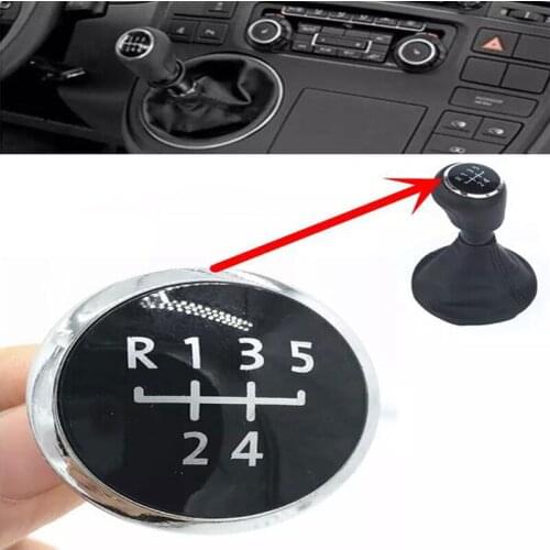 1pcs 5 Speed Gear Shift Knob Badge Emblem Cap Cover Replacement for Volkswagen VW T5 T5.1 Gp 2003-2011