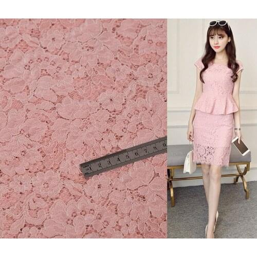 LASUI 2017 new 1.5m *1.5m Car thread hollow lace eyelash fabric comfortable fashion women gown dress DIY 4colors C0031