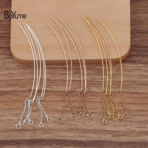 BoYuTe (20 Pieces/Lot) 67MM Metal Brass Wire with 33MM Chain and 4MM Loop Handmade Diy Jewelry Findings Components