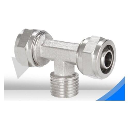 PB8-01,PB8-02 10PCS/LOT Pneumatic Fittings 8mm to 8mm to 1/4 Hose Pipe Quick Joint Coupling Connectors Nickel Plated Brass