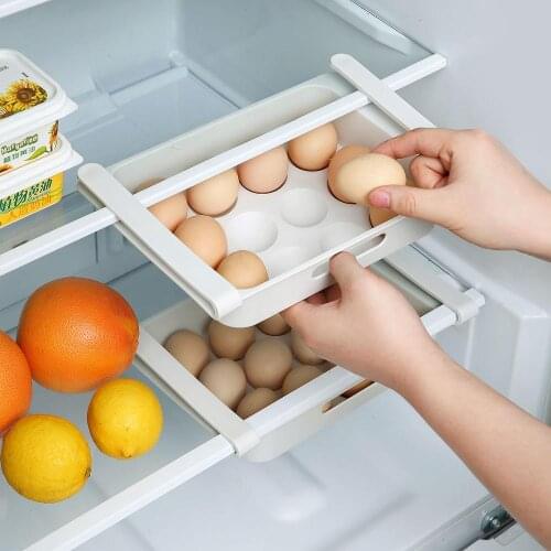 12 Grids Drawer Type Refrigerator Organizer Plastic Egg Storage Box Basket Holder Space Save