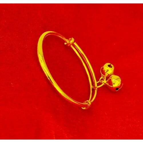 Smooth Adjustable Infant Bangle Yellow Gold Filled Baby Bangle Bracelet
