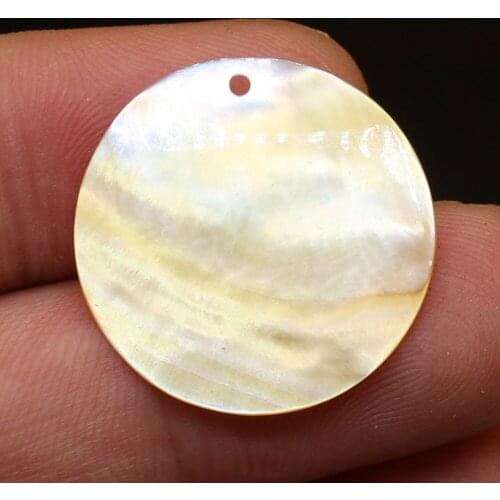 10pcs/lot Natural Shell Pendant Round Shape Natural Shell Pendant Charm for Jewelry Necklace Making 12 15 20 25 30mm Size Pick