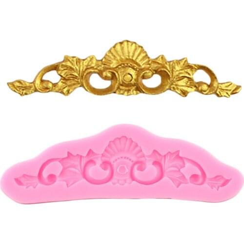 Baroque Scroll Relief Silicone Mold Fondant Cake Decorating Tools Cupcake Topper Molds Candy Clay Chocolate Gumpaste Moulds