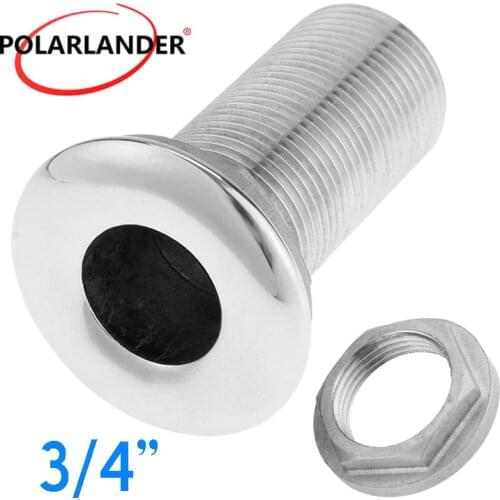 Water Drain 3/4" Thru Hull Fitting 316 Stainless Steel for Marine Boat Hardware Connector Hose Barb Accessories Drain Pipe Tube