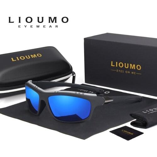LIOUMO Outdoor Sport Sunglasses For Men Square Sun Glasses Polarized Male Safe Driving Eyewear Anti-Glare lentes de sol hombre