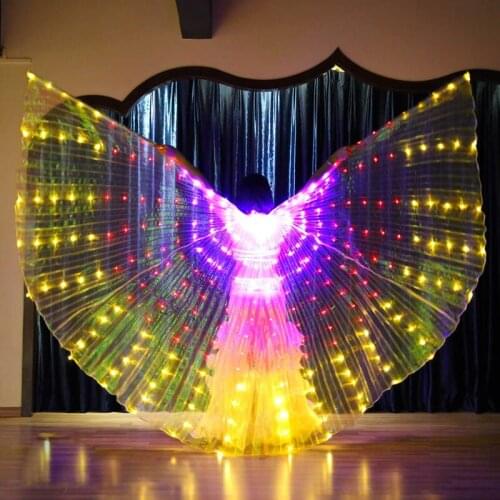 Luminous Flashing Color Light ISIS Angel Wing Led Butterfly Belly Dance Costume for Women Bellydance Performance Dance Accessory