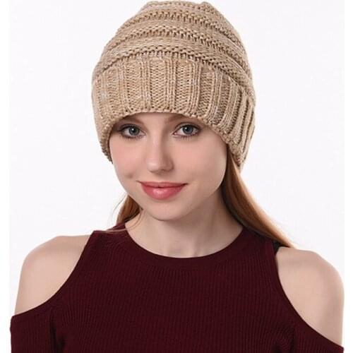 Knitting Solid Color Keep Warm WomenS Winter Hat Fashion Tide Outdoor Simple Ear Protection Beanie Hat Adult Cap