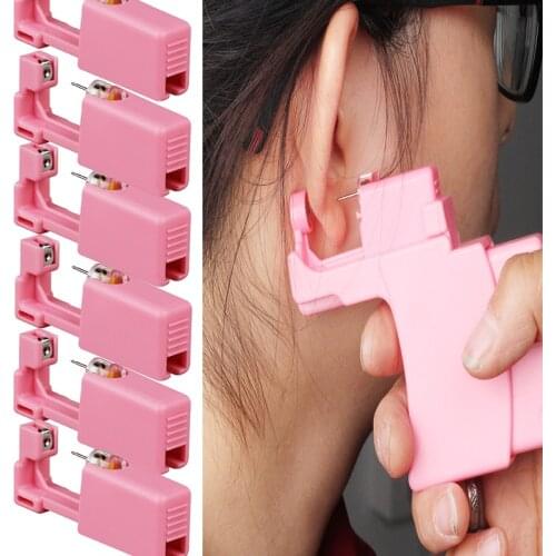 1-6 Pieces/set Ear Gun Kit Disposable Disinfection Safety Earring Piercing Machine Ear Stud Nose Clip Body Jewelry Piercing Tool