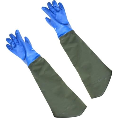 1 Pair PVC Thickened Waterproof Fishing Glove Catch Fish Gloves With Velvet