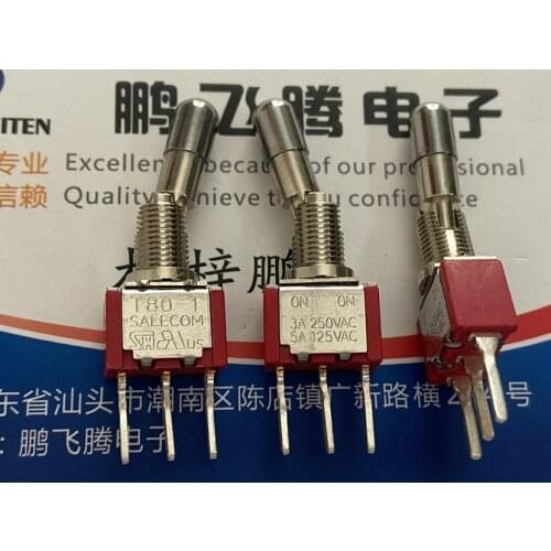 1PCS Taiwan Xinghan SH T8013C-LK T80-T with lock anti-collision pull button switch 3 feet 2 gear shaking head toggle switch