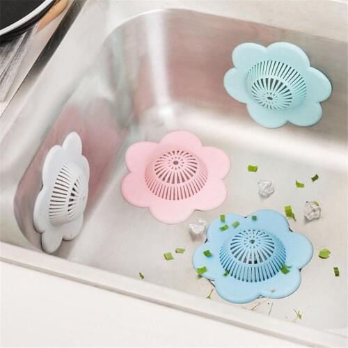 1Pcs Flower-shaped Drain Hair Catcher, Shower Drain Hair Trap,Drain Cover Suction, Sink Drain Hair Stopper for Kitchen Bathroom