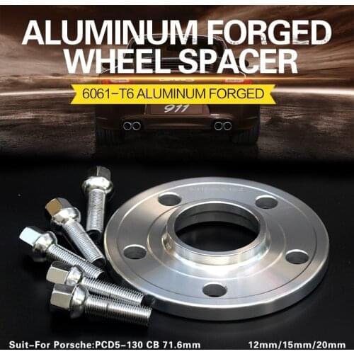 2/4Pieces 12/15/20mm Wheel Spacer Adapters PCD 5x130 CB 71.6 mm For Porsche 911 918 928 944 718 Boxster Panamera Cayenne Q7