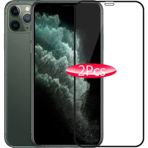 2Pcs Glas For iphone 11 Pro Max Protective Glass on aifone 7 8 Plus 11Pro Max 3D Screen Protector For iphone11 Promax Film Armor