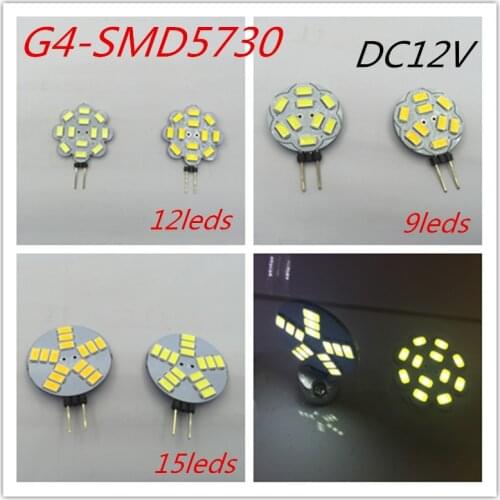 5pcs G4 LED Chandelier Flower bulb SMD 5730 9leds 12leds 15leds Light For Car Lamps White or Warm White Crystal Chandelier Lamps