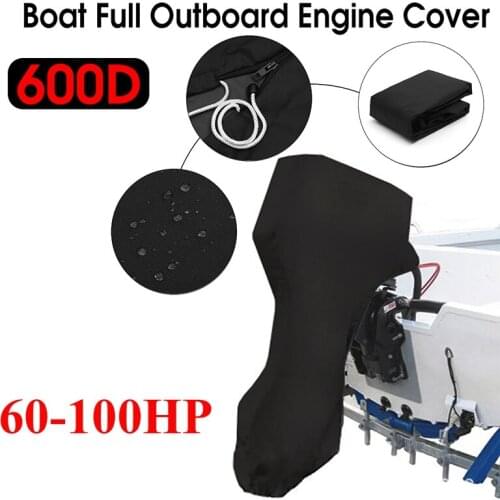 600D Boat Full Motor Cover 60-100 HP Waterproof Outboard Engine Protector for Boat Motors
