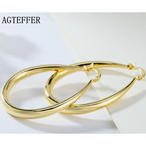 Женские золотые серьги AGTEFFER China At AliExpress