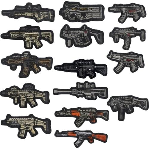 AK-47 GUN Sniper Embroidered Patch 3D Tactical Army Military Stickers On Clothes DIY Patches for Clothing Badge Insigne Police