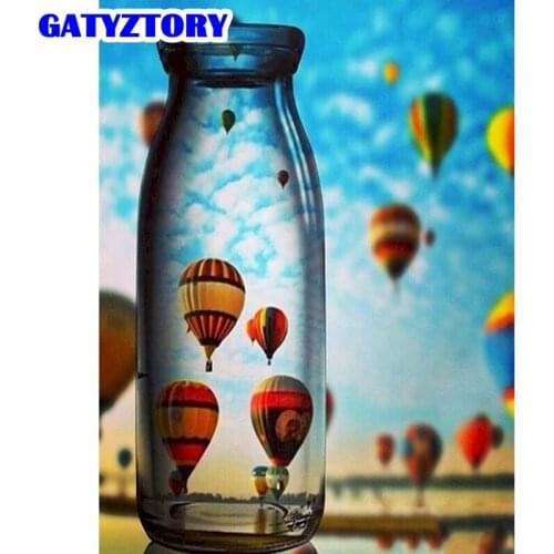 GATYZTORY DIY Diamond Painting Glass Scenery Mosaic Handmade 5D Diamond Embroidery Space Seaside Landscape Handmade Home Decor