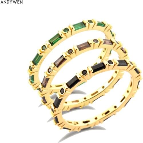 ANDYWEN 925 Sterling Silver Anillofino Marilyn Zircon Pave Ring Women Luxury Simple Slim Jewelry For Women Rock Punk Jewels