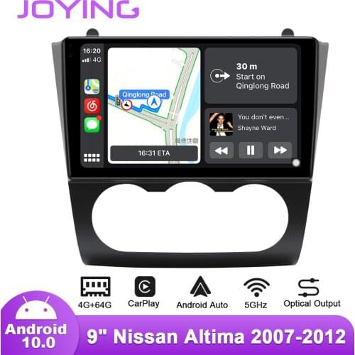 9" Android10 Car Radio for Nissan Altima 2007-2012 Manual A/C GPS Carplay DSP SPDIF Android-auto 5GWIFI Subwoofer IPS1280*720