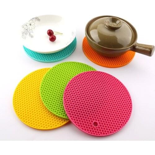 Free shipping Round Silicone Non-Slip Heat Resistant Pot Table Mats Holder Coaster Placemat Pot Table Mat Silicone Placemat