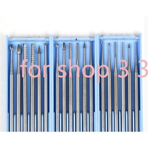 Free Shipping Steel Burs Stone Set Jewelry Drilling polishing Bit Dental Grinding Carving Needle shank size 2.35mm 6pcs