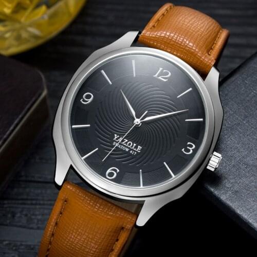 YAZOLE Mens Watch Top Brand Luxury erkek kol saat Watch Men Watch Waterproof Leather Roman Mens Watch Male Clock relojes hombre