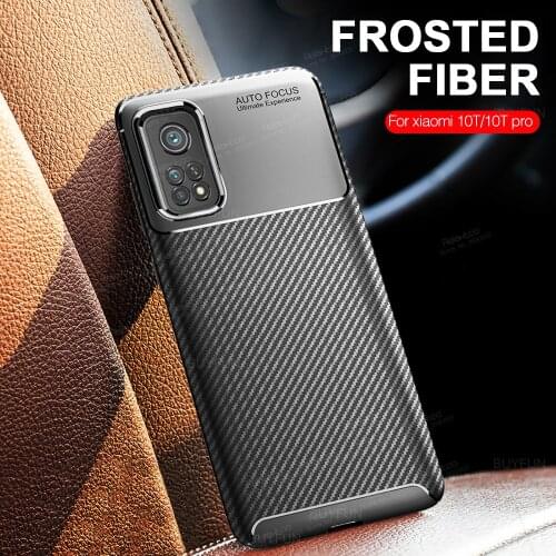 For Xiaomi Mi 10T Pro Case Carbon Fiber Texture Silicone Cover Xiomi Mi 10 T Lite Mi10T 10TPro 5G Camera Shockproof Phone Coque