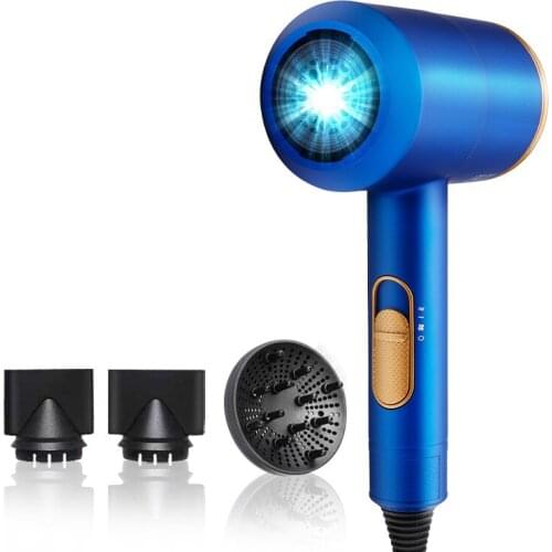 Hair Dryer Blue 2000W Professional High Power Styling Tools Solon Blow Dryer Hot and Cold Wind hair dryer volumizer hammer dryer