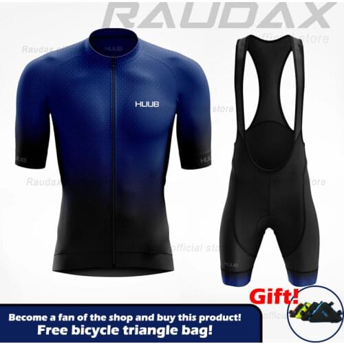HUUB 2021 Mens Summer Short Sleeves Bicycle Clothing Set MTB Uniform Triathlon Ropa Ciclismo Verano Breathable Cycling Jersey