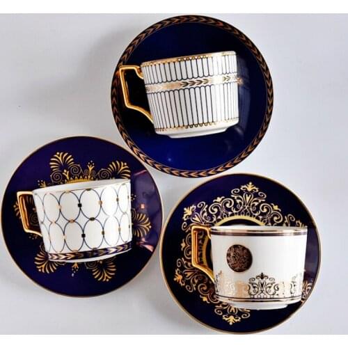 Ceramics Afternoon Tea Coffee Cup Suit Originality China Gold Hold Coffee Cup Gift Cup And Saucer