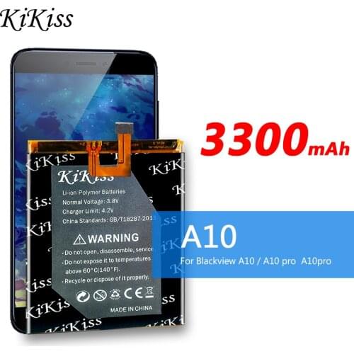 KiKiss 3300mAh Replacement Battery for Blackview A10 Pro A10Pro Rechargeable Mobile Phone Batteries for Blackview A10