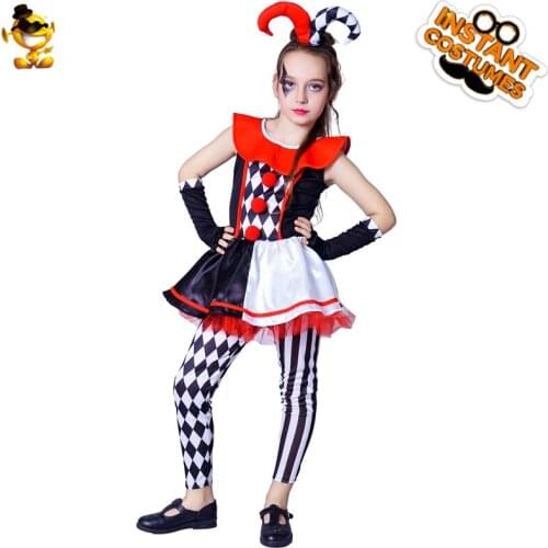 DSPLAY Cosplay Original High-quality New Style Fashionable Girls Evil Clown Temperament Childrens Girls Clown Costume Suit