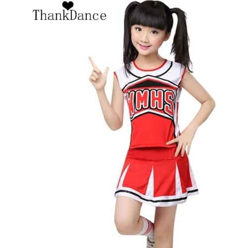 Red Children Classs Calisthenics Suit Girl School Uniforms Set Kid Girls Student Competition Suit Girl Cheerleader Suits