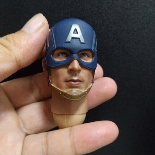 1/6 Scale Battle Steven Rogers Head Sculpt Captain High Quality with Neck for 12in Action Figure Collection
