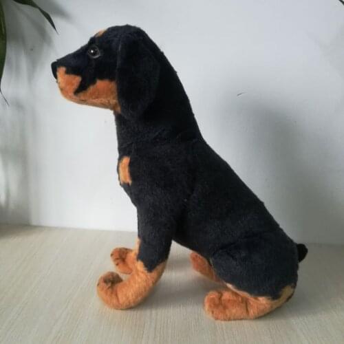 About 33cm squatting Rottweiler dog plush toy soft doll birthday gift b1709
