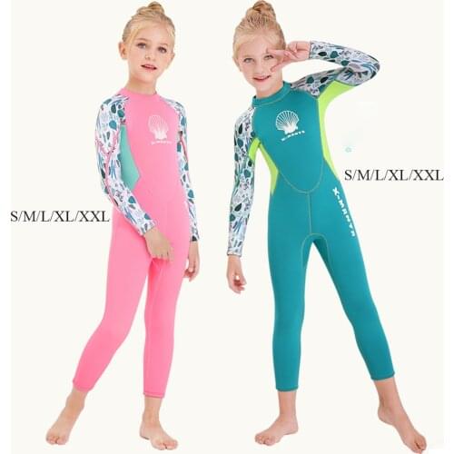 2.5MM Neoprene Wetsuits Kids Swimwears Diving Suits Long Sleeves Girls Surfing Children Rash Guards Snorkel One Pieces