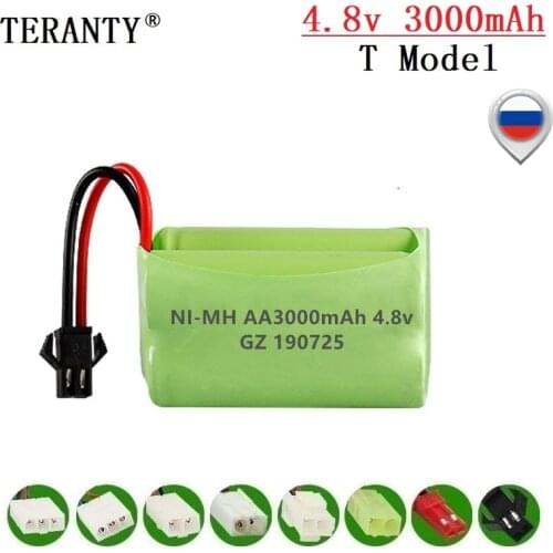 T Model ) 4.8v 3000mah NiMH Battery For Rc toys Cars Tanks Robots Boats Guns 4.8v Rechargeable Battery 4* AA Battery Pack 1Pcs