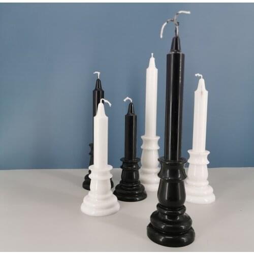 New Church Candle Mould 3D Round Long Brush Holder Candle Mould DIY Handmade Candle Mould Candlelight Dinner Candle Making Mold