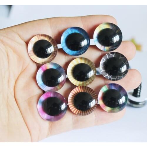 100pcs--F13A---9/12-14/16//18-20/25/30/35mm colorful NEW 3D toy safety eyes 3D doll eyes + back washer for diy plush doll