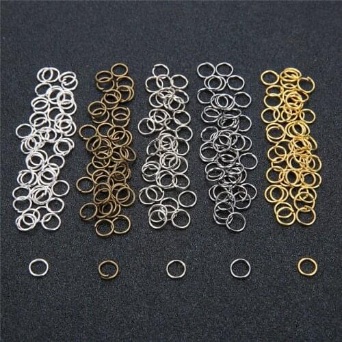 200pcs 4mm 5mm 6mm 8mm 10mm Open Jump Rings Gold Silver Color Metal Iron End Connectors for Diy Necklace Findings Jewelry Making